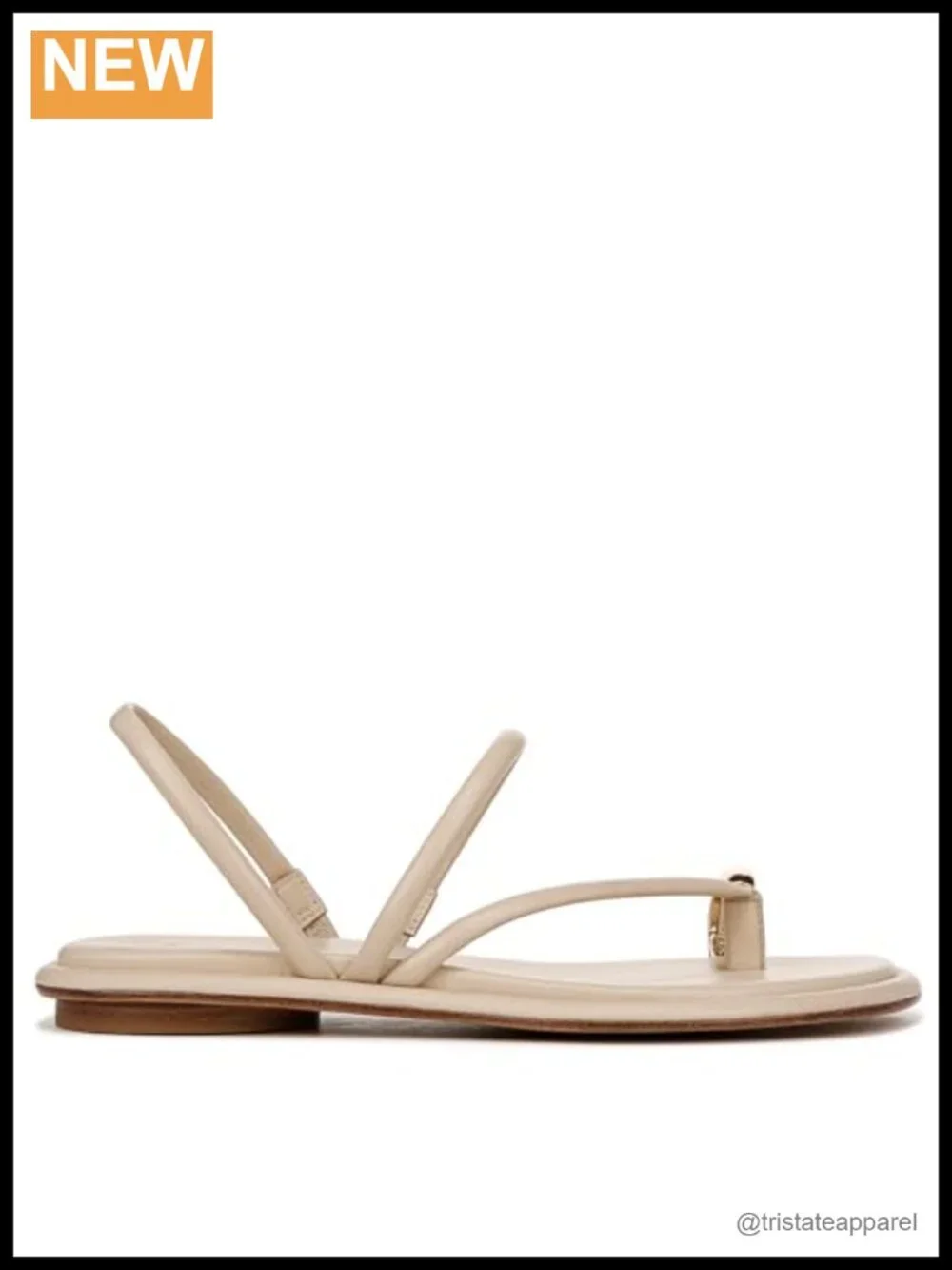 Vince Lucila Leather Slingback Flat Sandals Round Toe Slip On